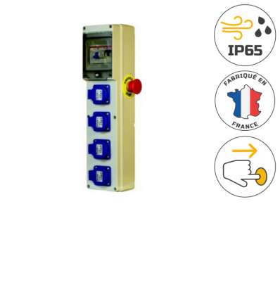 Coffret de chantier monophasé étanche IP65