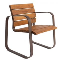 Fauteuil en acier et bois Marina - Mobilier urbain