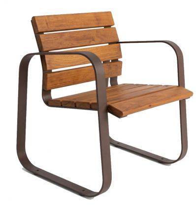 Fauteuil en acier et bois Marina - Mobilier urbain