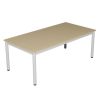 Table de cantine rectangulaire pour maternelle / lycée 4 pieds T1 à T3 blanc