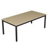 Table de cantine rectangulaire pour maternelle / lycée 4 pieds T1 à T3 noir