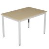 Table de cantine rectangulaire pour maternelle / lycée 4 pieds T4 à T6 blanc
