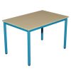 Table de cantine rectangulaire pour maternelle / lycée 4 pieds T4 à T6 bleu
