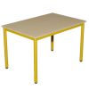 Table de cantine rectangulaire pour maternelle / lycée 4 pieds T4 à T6 jaune