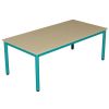 Table de cantine rectangulaire pour maternelle / lycée 4 pieds T1 à T3 turquoise