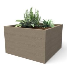 Jardinière en plastique recyclé - Beige - 90 x 90 x 55 (H)
