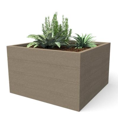 Jardinière en plastique recyclé - Beige - 90 x 90 x 55 (H)