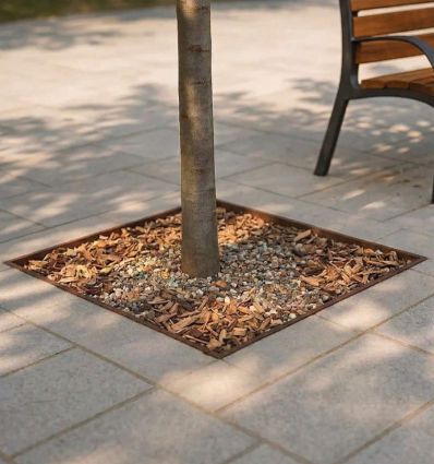 Cadre Entourage d'Arbre Fonte mis en situation