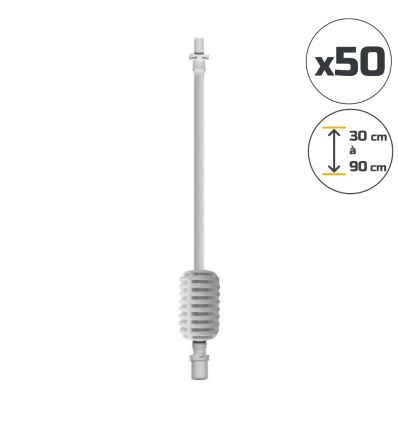 Installation pendulaire pour arroseur Spinnet avec Tube, Stabilisateur et Tête de vipère (Lot de 50)