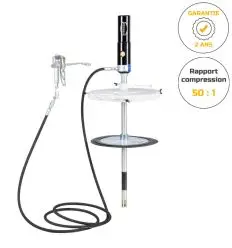 Pompe à graisse pneumatique pour fût en kit