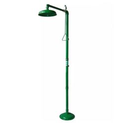 Douche de sécurité sur colonne acier galvanisé vert