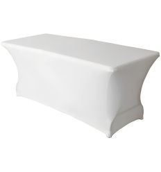 Housse lycra table rectangle blanche