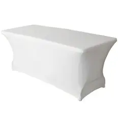 Housse lycra table rectangle blanche