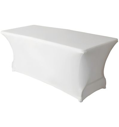 Housse lycra table rectangle blanche