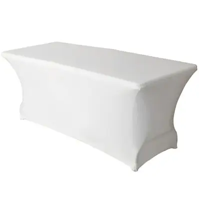 Housse lycra table rectangle blanche