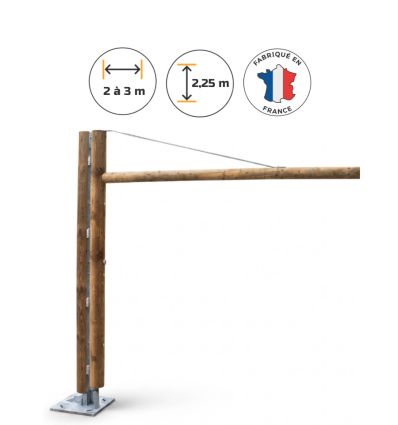 Demi portique pivotant parking en bois et acier galvanisé