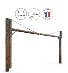 Portique parking double battant en bois