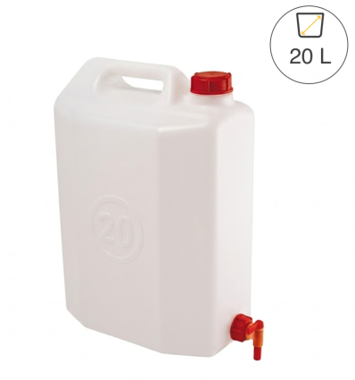 Jerrican 20 L avec robinet pour liquides alimentaires 