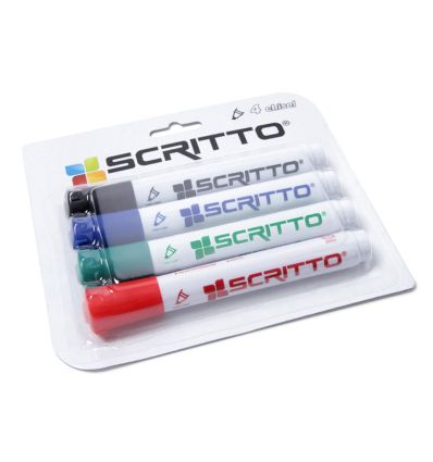 Lot de 4 feutres effaçables pour tableau blanc
