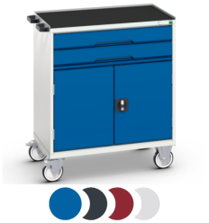Servante atelier 2 tiroirs, 4 couleurs au choix, largeur 800 mm