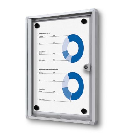 Vitrine d'affichage 1 A4 intérieur argent