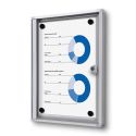 Photo : Vitrine d'affichage intérieur Économique Porte battante fond métal - 1A4 à 9A4 Argent - 1 A4 - H 350 x L 271 mm
