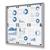 Vitrine d'affichage 6 A4 intérieur argent