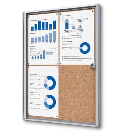 Vitrine d'affichage intérieur 4 A4 en liège