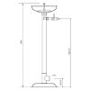 Dimensions rince oeil sur pied inox