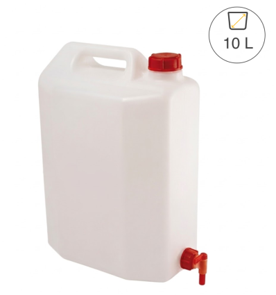 Jerrican 10 L avec robinet pour liquides alimentaires 