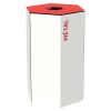Poubelle de tri sélectif intérieur Hexatri blanc et rouge pour métal