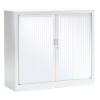 Armoire métallique a rideau​ basse blanche
