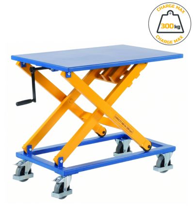 Table élévatrice manuelle 300 kg mobile