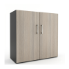 Armoire basse de bureau 2 portes​ battantes - Métal / Bois