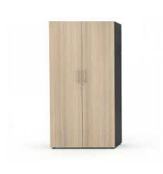 Armoire haute de bureau 2 portes​ battantes - Métal / Bois