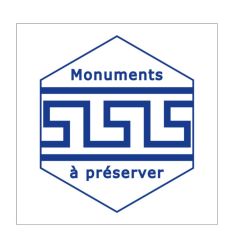 Plaque label monuments à préserver angle droit pour fixation murale