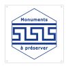 Plaque label monuments à préserver arrondis avec trous