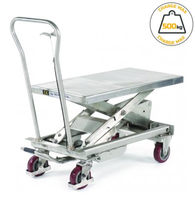 Table élévatrice hydraulique en inox 500 kg