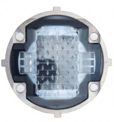 Plot routier solaire LED encastré 50 tonnes synchronisé vu de haut