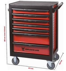Dimensions Drakkar servante à outils vide