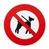 Panneau interdit aux chiens meme en laisse