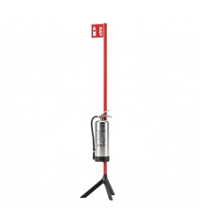 Support extincteur sur pied rouge - Haut