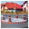 Giratoire en bordure de circulation élastique rouge