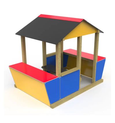 Cabane aire de jeu en bois et PEHD Auberge