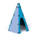 Photo : Cabane aire de jeux en polyethylene et acier Tipi Bleu et bleu gris