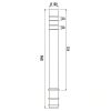 Dimensions Potelet flexible en totalité