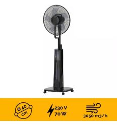 Ventilateur brumisateur professionnel sur pied mobile