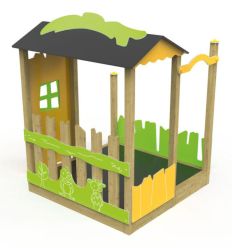 Cabane aire de jeu en bois et PEHD Mississipi