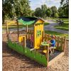 Cabane aire de jeu en bois et PEHD Mississipi