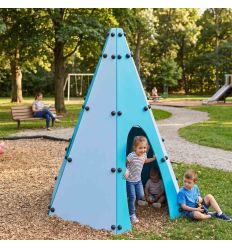 Cabane aire de jeu en polyethylene et acier Tipi